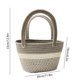 thumbnail image 3 of Bolso de paja tejido para mujer - Bolso de hombro de playa de verano, poliéster, gris/marrón/rosa, 33x30x16cm, 3 of 6