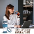thumbnail image 5 of Tupkee Glass Sip Lid Niagara - Replacement Double Wall Glass Tumbler, 14oz & 8oz Hand Blown Glass Travel Mug, 5 of 7