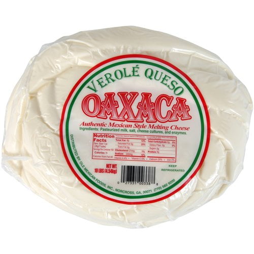 Verole Queso Oaxaca Authentic Mexican Style Melting Cheese, 10 lbs
