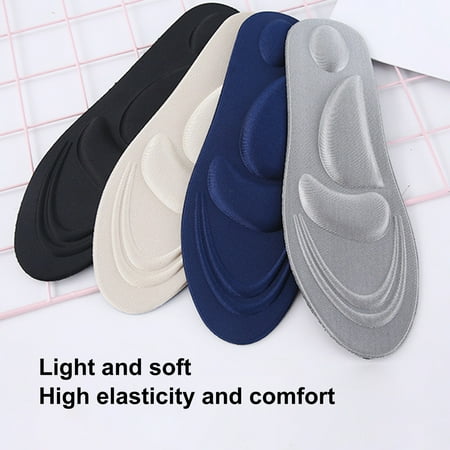

YLmarket 1 Pair Shoe Pad Soft Ergonomic Design Sponge Flat Foot Correction Feet Soles Pad for Training Grey Women