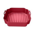 thumbnail image 4 of Yesbay Air Fryers Liner Double Handle Heat Resistant Square Dishwasher Safe Silicone Baking Pan Waterproof Non-stick Frying Chicken Basket Mat Kitchen Accessories, 4 of 7