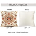thumbnail image 2 of Ethnic Pattern Red Boho Pillow Cover 18x18 Inch Southwest Farmhouse Pillow Cover Home Decor Cotton Linen Throw Pillow Case Cushion Cover for Sofa Couch, 2 of 6