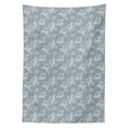 thumbnail image 2 of Rose Tablecloth, Retro Hand Drawn Rose Blossom Pattern over a Blue Background, Rectangle Satin Table Cover Accent for Dining Room and Kitchen, 52" X 70", Pale Blue Grey and White, by Ambesonne, 2 of 2
