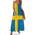 thumbnail image 1 of Vestido sin mangas con la bandera sueca de Suecia Cóctel de vestidos Vestidos de mujer para ocasiones especiales, 1 of 7