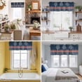 thumbnail image 5 of Nautical Anchor Valance Curtain for Windows Nautical Anchor Red Stripe Plaid Navy Blue Rod Pocket Curtain Valances Short Window Treatments Panels for Kitchen Bathroom Laundry Basement 60 x 14 Inch, 5 of 9