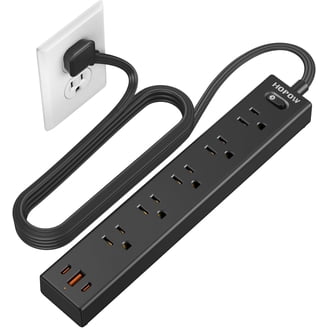 40W Under Desk Power Strip With Fast Charging – 9-in-1 Surge Protector For Home & Office