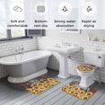 thumbnail image 6 of Vintage Sunflower Bathroom Rugs Set Hello Summer Floral Wood Grain Non Slip Absorbent Soft Bath Mats 3 Piece Set with Bathroom Rug, U-Shaped Floor Mat, Toilet Seat Cover Large Size, 6 of 9