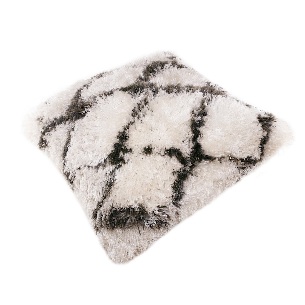 LR Home Shag Performance Pillow Set of 2 in White/Black, 20" x 20"