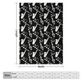 Black White Music Notes Saxophone Blanket, Gift Throw Blanket for Sofa