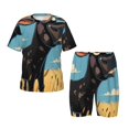 thumbnail image 1 of Balery Whimsical Cartoon Cow Conjunto de Pijama Infantil de Manga Corta con Estampado – Ropa de Dormir de Algodón Suave-Large, 1 of 6