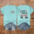 thumbnail image 2 of QQAMB T Shirt for Women Baseball Mom Letter Printed Short Sleeve Casual Loose Tee Tops Crewneck Summer Fashion T Shirt Light Blue M, 2 of 3