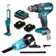 thumbnail image 1 of Rotomartillo Makita 18V + Aspiradora Inalámbrica + Linterna + 2bat turquesa Estandar, 1 of 11