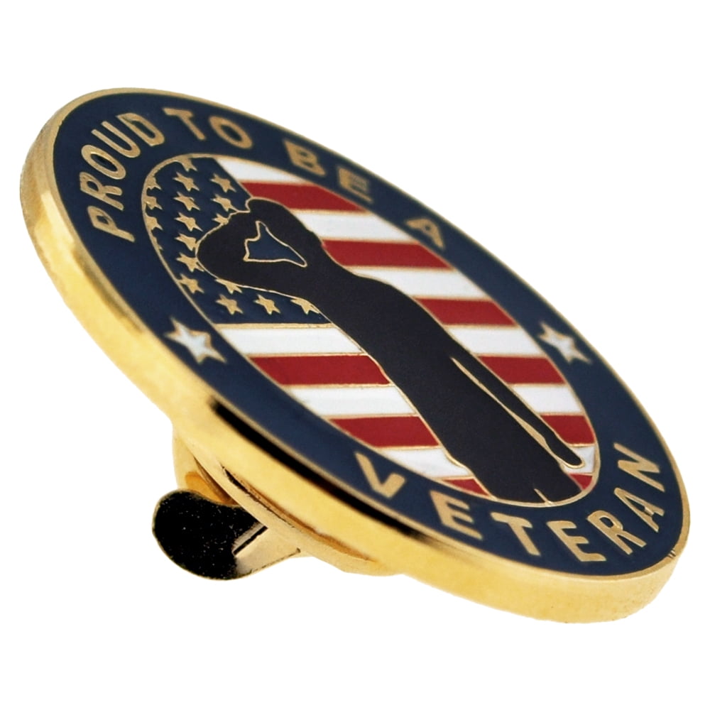 PinMart's Made in USA Veteran American Flag Enamel Lapel Pin PinMart's Made in USA Veteran American Flag Enamel Lapel Pin