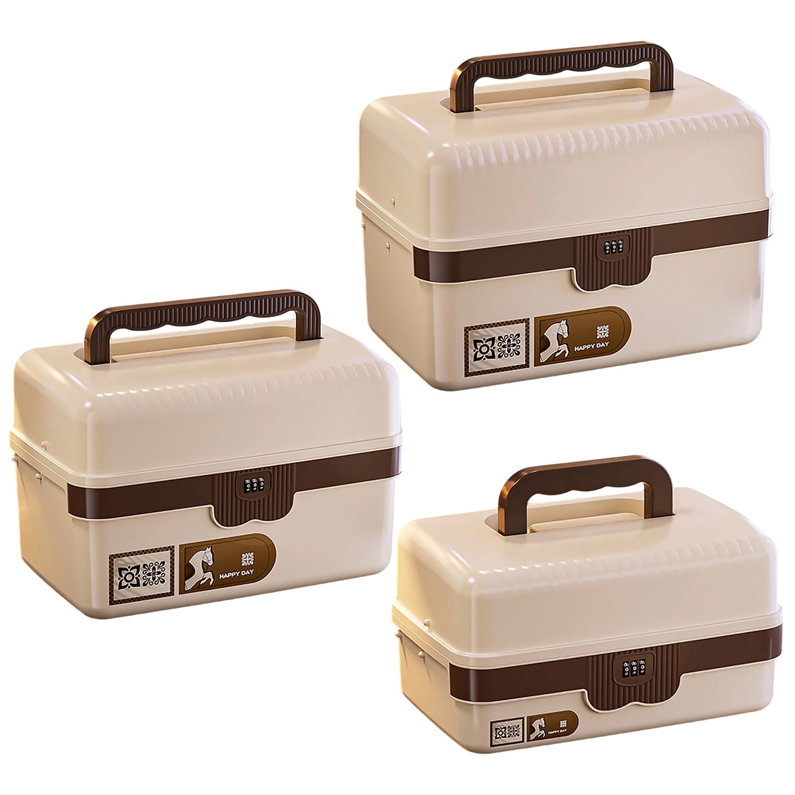 Plastic Lock Box 3 Layer Storage Box Folding Portable Tackle Box Organizer with Dividers for Sewing Art Supplies Fishing Tackle Craft Home Workshop Travel Portable Storage Case Organizer Accessories
