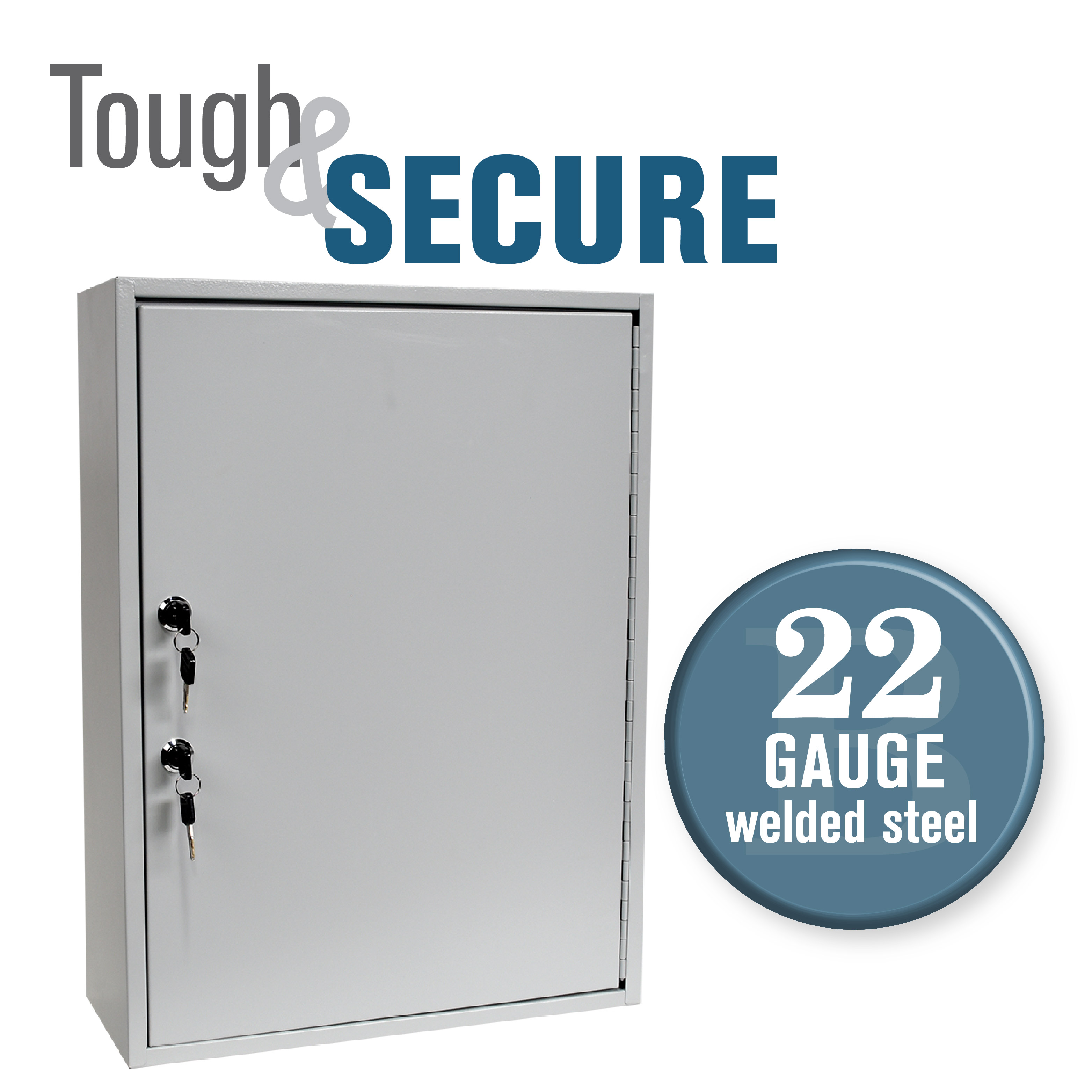 BankSupplies Fort Knox 320 Key Cabinet | Dual Lock Control Key Box | 22 Gauge