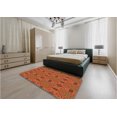 thumbnail image 5 of Ahgly Company Machine Washable Indoor Round Transitional Orange Area Rugs, 3' Round, 5 of 7