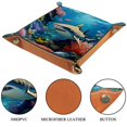 thumbnail image 3 of Women Girls Leather Square Dish Trinket Plate Jewelry Tray, Sea Shark Fish Coral Mothers Day Birthday Gift, 3 of 6