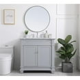 thumbnail image 6 of Elegant Decor Wesley 36" Steel and Solid Wood Single Bathroom Vanity Set in Gray, 6 of 8