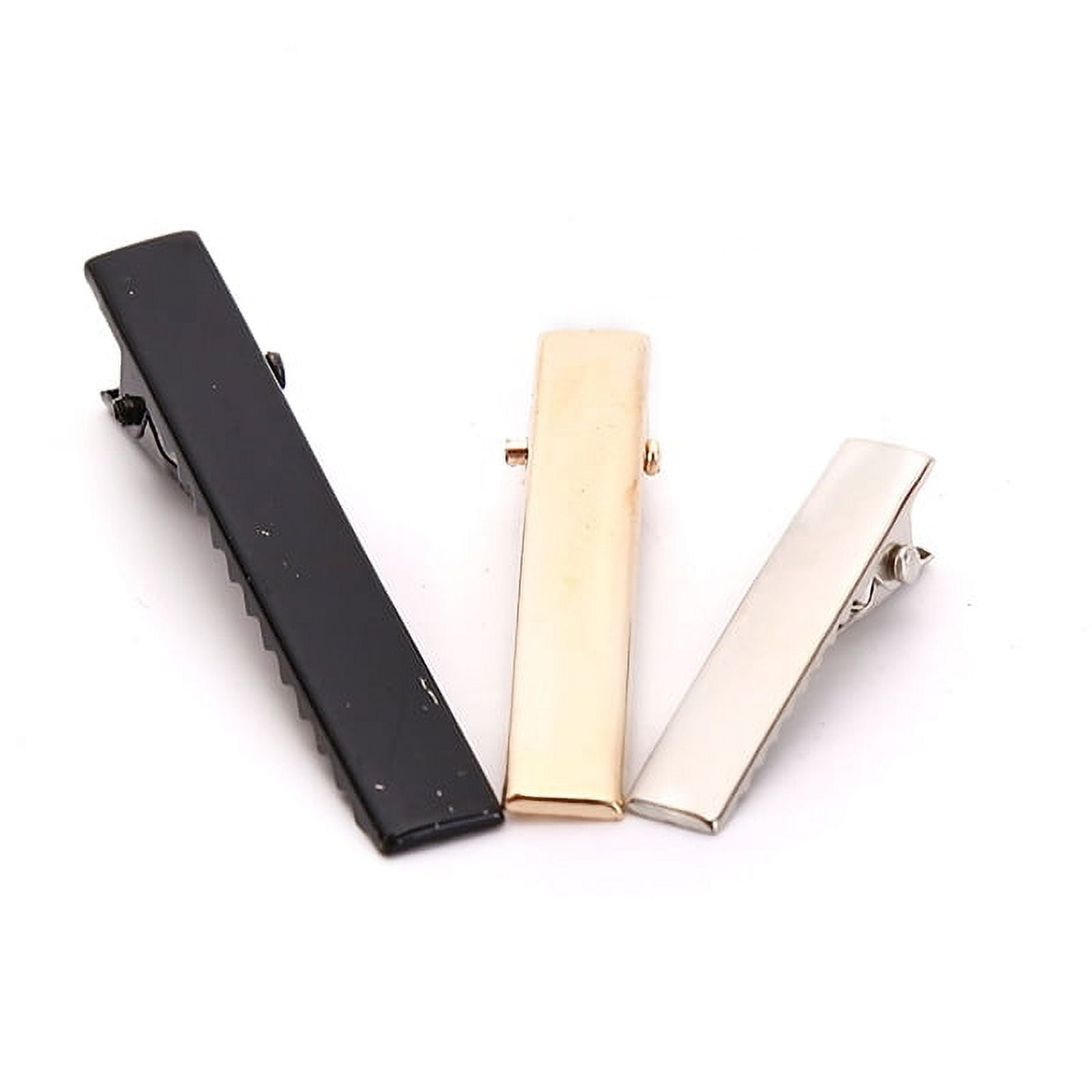Racing Butterfly 100pcs Black Hairclips Single Prong Alligator Hairpin Blank Setting Hair Clips