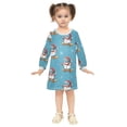 thumbnail image 2 of Girls' long-sleeved dress Cartoon Snowman with Goggles Girls' A-line dress with ribbed cuffs Soft and comfortable, 2 of 6