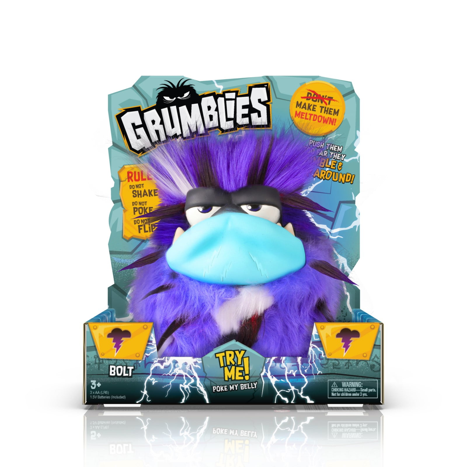 Grumblies Tremor Green & Blue 9" Plush Interactive Kids 40 Reactions & Sounds 