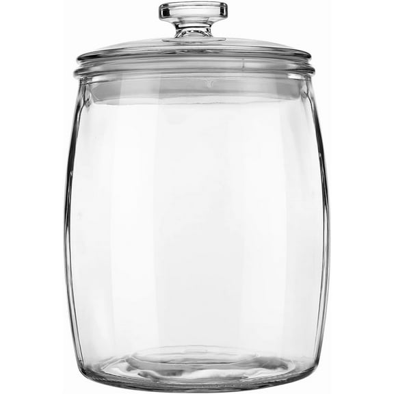 Wide Mouth Apothecary Jar with Lid, 0.5 Gallon Glass Jar for Kitchen Storage and Laundry Room Organization, 72 oz Clear Glass Container for Cookie, Candy, Sugar, Flour, Nuts