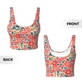 thumbnail image 5 of Lsque Small Coral Red Flowers Printed Women'S Sports Bra, Compression, Moisture Wicking, High-Impact Sports Bra For Women,Supportive sports bra-Small, 5 of 9