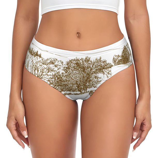 Fotbe Horse Rider In Field Calzones Estampados para Mujer – Ropa Interior de Algodón, Cómoda, Suave y Elástica-Large