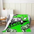 thumbnail image 2 of Gamer Throw Blanket Teens,Video Game Blanket 40x50 Inch,Gaming Fleece Blanket Gamer Room Decor,Black Green Gamepad Controller Fuzzy Blanket, 2 of 4