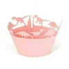 EBTOYS 50pcs Cupcake Wrappers Dinosaur Cupcake Liners for Wedding Party Fancy Party Decoration (Pink)
