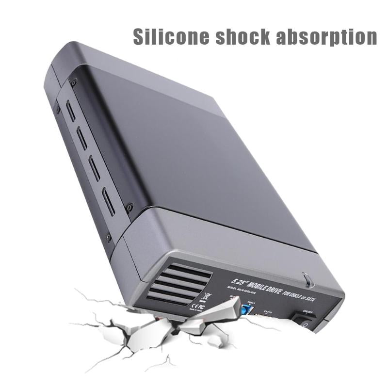 5.25 Inch Optical Drive Case USB3.0 to 3.5 inch USB Type-B SATA External HDD Enclosure Support 8T (US Adapter)