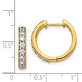 thumbnail image 3 of Auriga 14k Yellow Gold Diamond Hinged Hoop Earrings for Women, 3 of 5