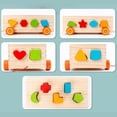 thumbnail image 4 of Coche clasificador de formas de madera para arrastrar | Tractor multifuncional de inteligencia con bloques geométricos coloridos | Juguete educativo de clasificación de formas para niños pequeños, 4 of 6