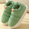 thumbnail image 1 of Zapatillas de algodón de suela gruesa para mujer, zapatillas de invierno de algodón de azúcar para el hogar con sensación de caída, zapatillas de plumón impermeables para interiores, para invierno, 1 of 6