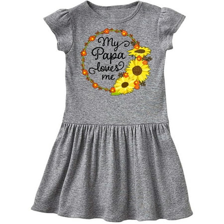 

Inktastic My Papa Loves Me with Sunflower Wreath Gift Toddler Girl Dress