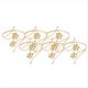 thumbnail image 3 of 6 Piezas de Anillo de Cortina con Diseño de Decoraciones de Aleación, Conjunto de Brazalete de Flores de Metal Exagerado Elegante con Diamantes, Dorado, 3 of 5