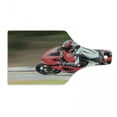 thumbnail image 1 of Teen Room Cutting Board, Racing Motorcycle Athlete in Speed Turning on the Road Activity Colorful Picture, Tempered Glass Cutting and Serving Board, Wine Bottle Shape, Multicolor, by Ambesonne, 1 of 1