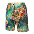 thumbnail image 4 of Logiee Colorful World Map Print Mens Swim Trunks Quick Dry Board Shorts,Breathable Hawaii Beach Shorts Swimwear Bathing Suits-Large, 4 of 6