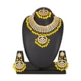 thumbnail image 3 of Efulgenz Indian Jewelry Choker Necklace Maang Tikka Earrings Bollywood Wedding Crystal Kundan Necklace Earrings Head Chain Set, 3 of 5