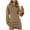 Khaki, variant on biudgviw Winter Dresses for Women Comfy Fleece Long Sleeve Mini Dress Lounge Pleated Drawstring Pullover Hoodies Sweatshirt