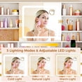 thumbnail image 3 of 43-Inch Large White Vanity Desk with Sliding Mirror, LED Lights, 11 Drawers, 6 Shelves, and Stool, Makeup Table with Power Outlet, 3 of 9