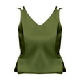 thumbnail image 2 of Green Womens Blouses V Neck Large Size Suspender Vest In Summer Versatile Temperament Sleeveless Top Summer Tops for Women, 2 of 4