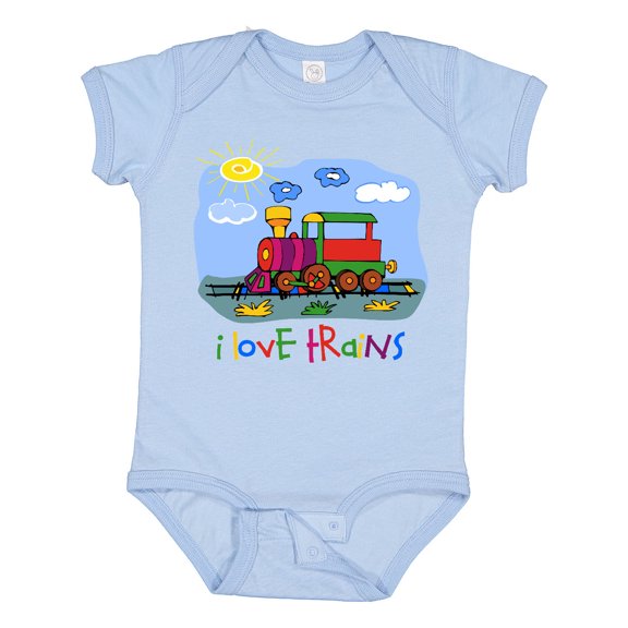 Inktastic I Love Trains Boys or Girls Baby Bodysuit
