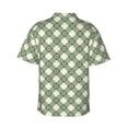 thumbnail image 3 of Uemuo Daisy Plaid Green Printed Regular Fit Short Sleeve Casual Hawaiian Shirt for Men,Aloha shirt,Tropical shirt,Floral print shirt,Vacation Beach shirt-X-Large, 3 of 9
