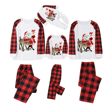 

Christmas Pajamas for Family Family Christmas Pjs Matching Sets Plaid Shirts Pants Matching Christmas Pjs for Family