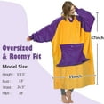 thumbnail image 5 of Catalonia Oversized Blanket Hoodie Sweatshirt, Fleece Pullover with Large Front Pocket, for Adults Men Women, Yellow/Purple, 5 of 7