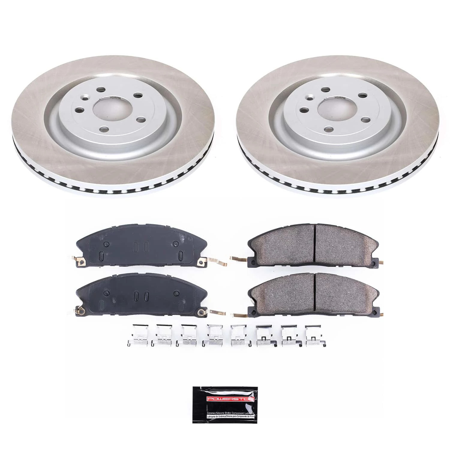 PowerStop Front Semi-Coated Rotor and Low-Dust Ceramic Brake Pad Kit SC6374