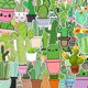 thumbnail image 1 of Calcomanías de graffiti de vinilo impermeables con forma de cactus, 50 unidades, 1 of 4