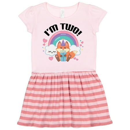 

Inktastic 2nd Birthday 2 Year Old Girl Fox Gift Toddler Girl Dress