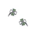 thumbnail image 3 of Bling Jewelry Womens Luck of the Irish CZ Stud Earrings: Celtic Shamrock Green Clover Charm, 3 of 4